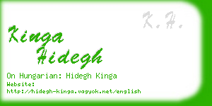 kinga hidegh business card